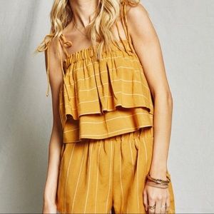 Sage The Label Good Life Tank | Mustard Pinstripe